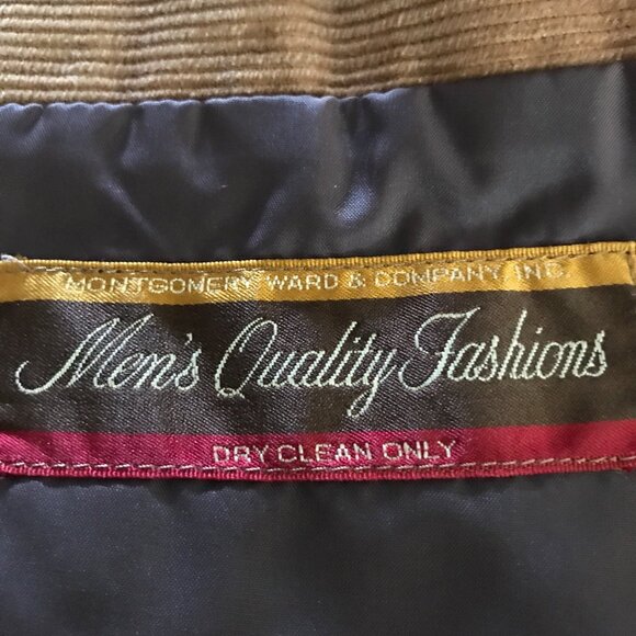 Vintage Montgomery Wards Tan Corduroy 2 Button Blazer Jacket R40 - Picture 7 of 12